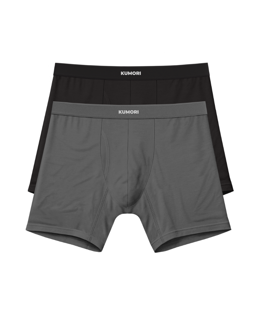 Modal Boxer Briefs 6.5" 2 Pack Black & Grey