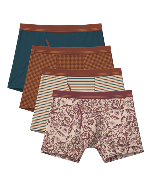 Fall Drop 4 Pack Bamboo Boxer Briefs 5"