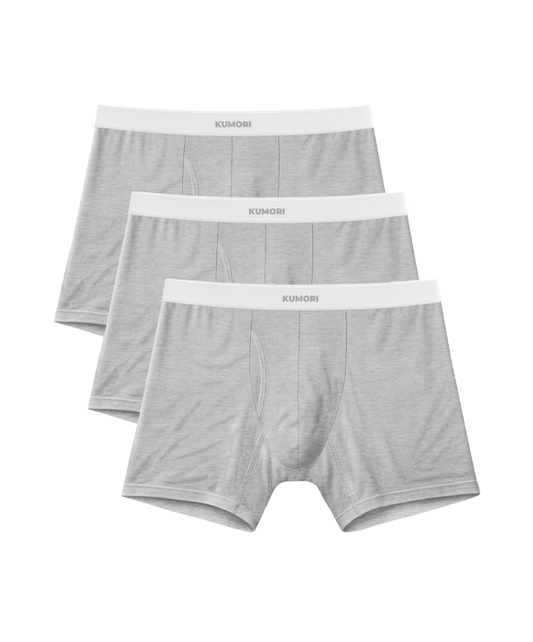 Bamboo Boxer Briefs 5" (3-Pack) Light Heather grey