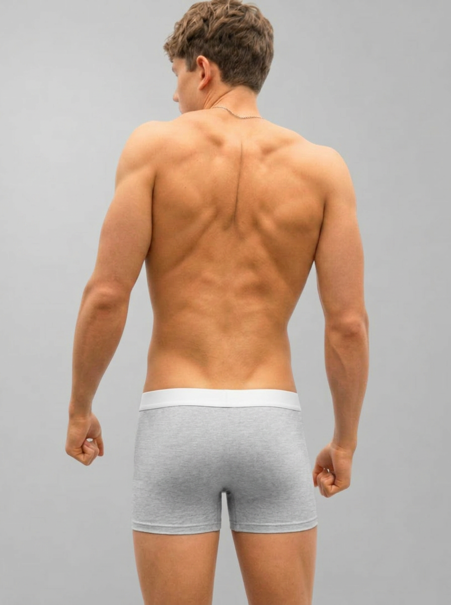 Bamboo Boxer Briefs 5" (3-Pack) Light Heather grey
