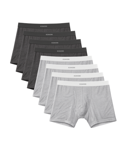 Bamboo Boxer Brief 5" (8-Pack) Heather Pack