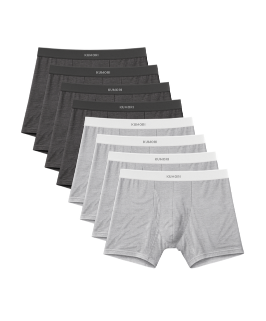 Bamboo Boxer Brief 5" (8-Pack) Heather Pack